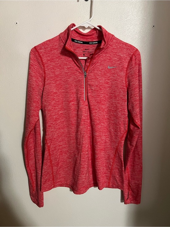 Nike Tops - NIKE Running Classic Reflective Long Sleeve Athletic Quarter Zip Orange Wms Sz S